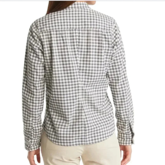 Frank & Eileen Barry Check Button-Up Shirt  in Gray size Medium - Picture 10 of 10